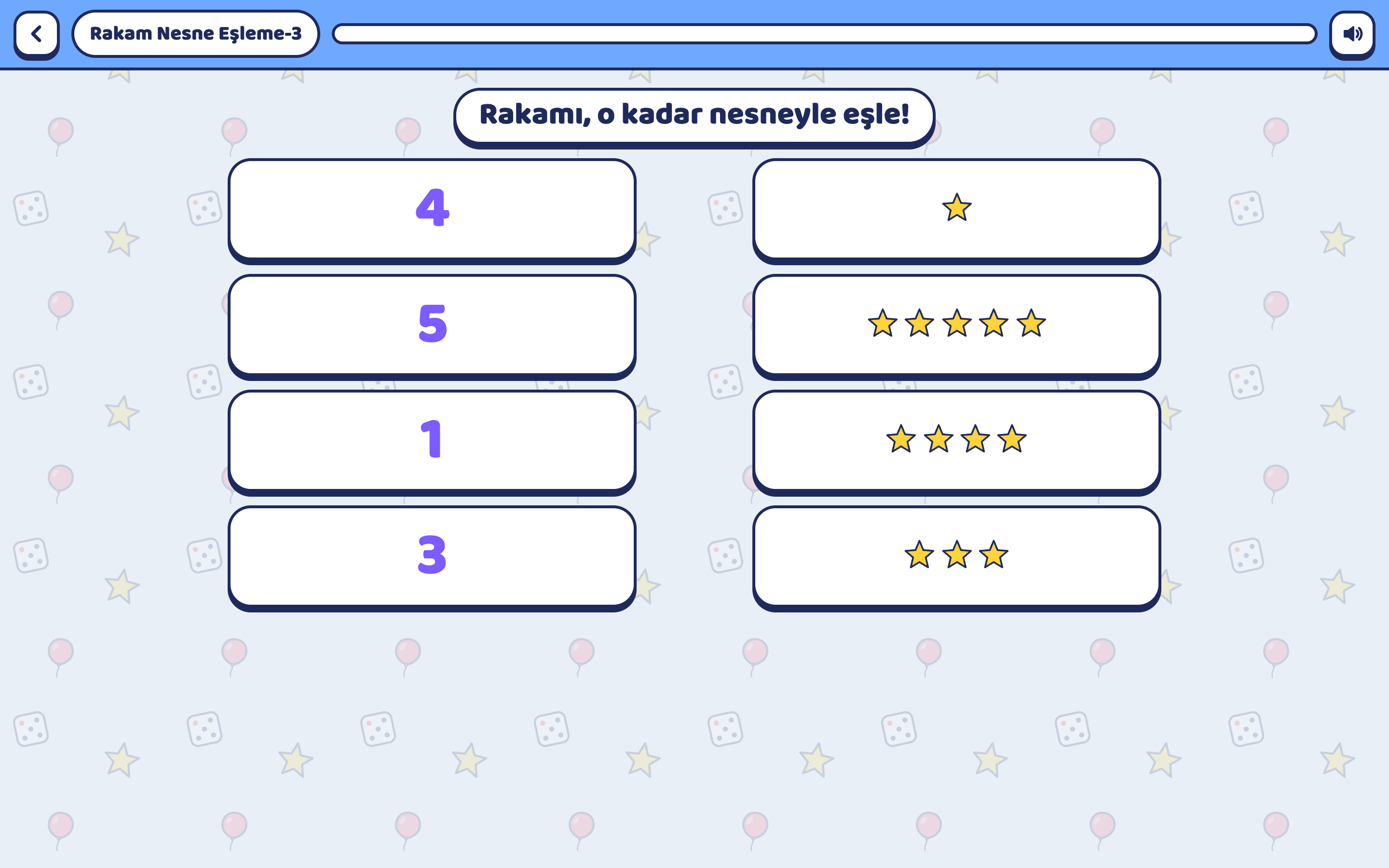 A number matching game in Egelişim